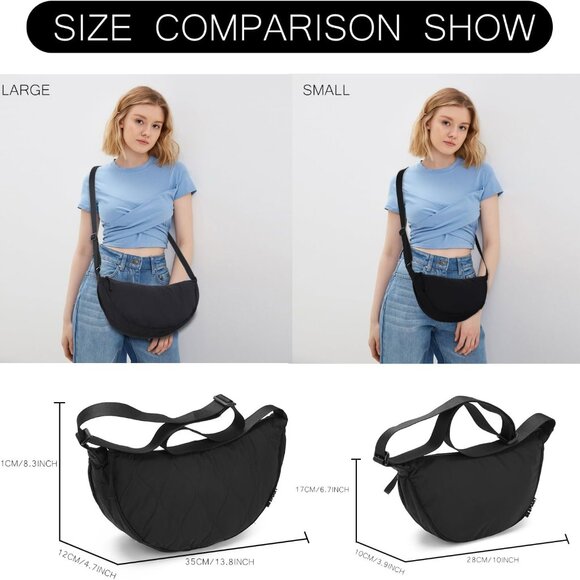 Trendy Waterproof Nylon Crescent Crossbody Bag for Unisex | Compact & Stylish - Picture 4 of 9